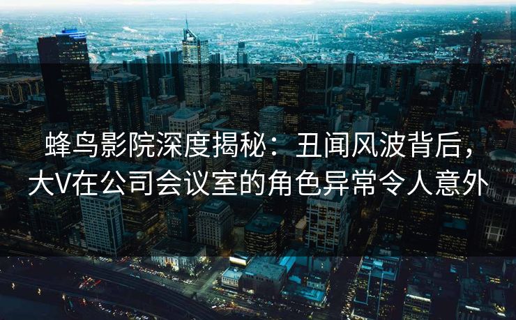 蜂鸟影院深度揭秘：丑闻风波背后，大V在公司会议室的角色异常令人意外