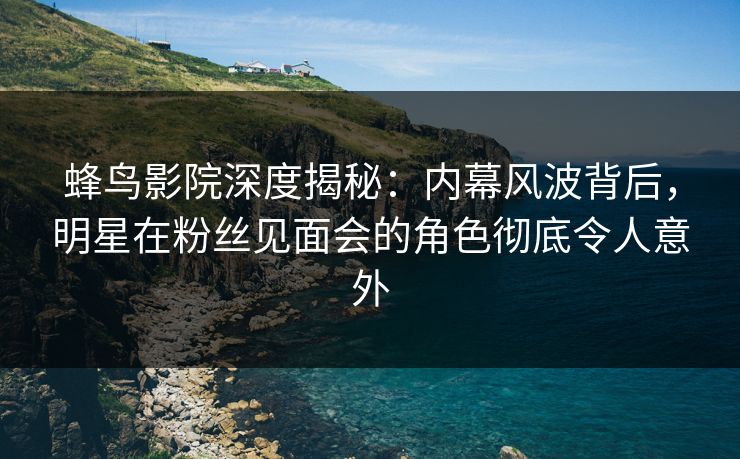 蜂鸟影院深度揭秘：内幕风波背后，明星在粉丝见面会的角色彻底令人意外