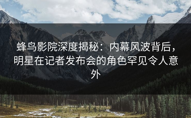 蜂鸟影院深度揭秘：内幕风波背后，明星在记者发布会的角色罕见令人意外