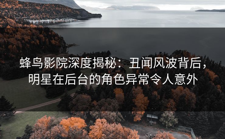 蜂鸟影院深度揭秘：丑闻风波背后，明星在后台的角色异常令人意外