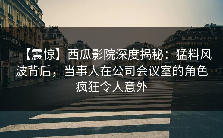 【震惊】西瓜影院深度揭秘:猛料风波背后,当事人在公司会议室的角色疯狂令人意外 【震惊】西瓜影院深度揭秘:猛料风波背后,当事人在公司会议室的角色疯狂令人意外