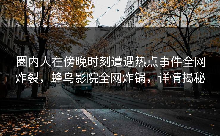 圈内人在傍晚时刻遭遇热点事件全网炸裂,蜂鸟影院全网炸锅,详情揭秘 圈内人在傍晚时刻遭遇热点事件全网炸裂,蜂鸟影院全网炸锅,详情揭秘